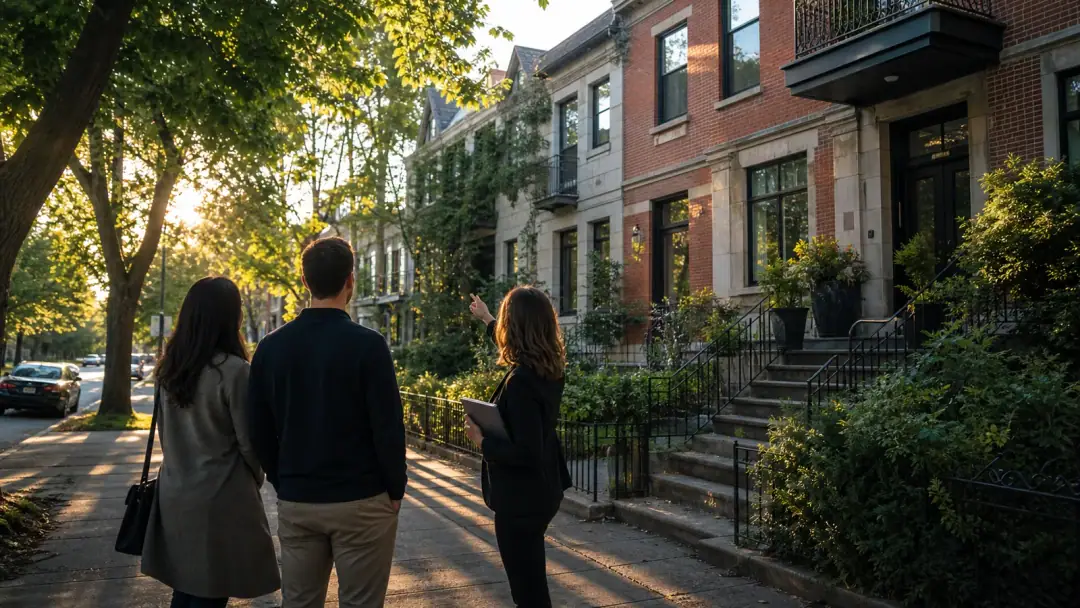 Buyer guidance outside a Greater Montreal residential property