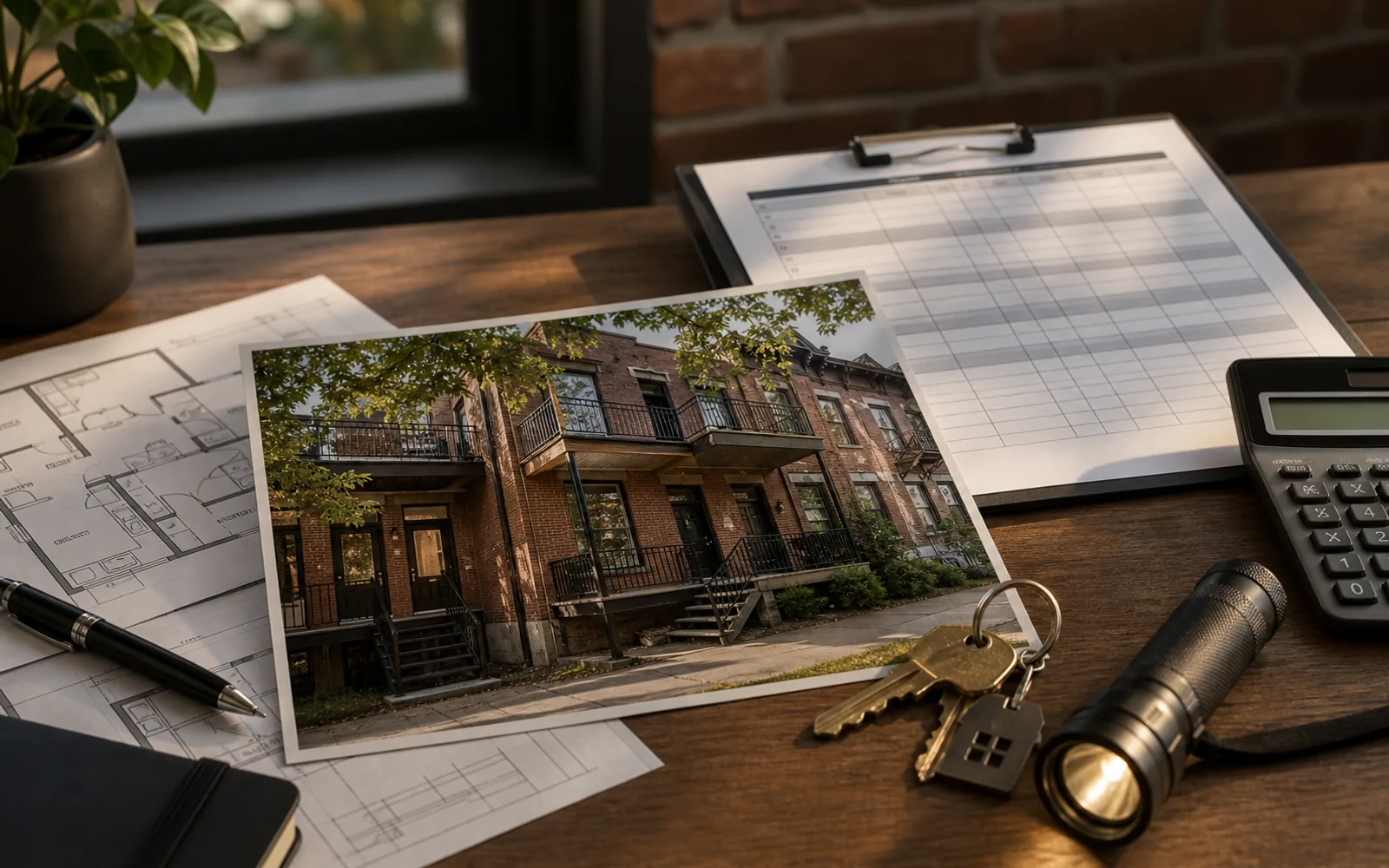 Montreal plex offer planning with rent roll and property evaluation notes